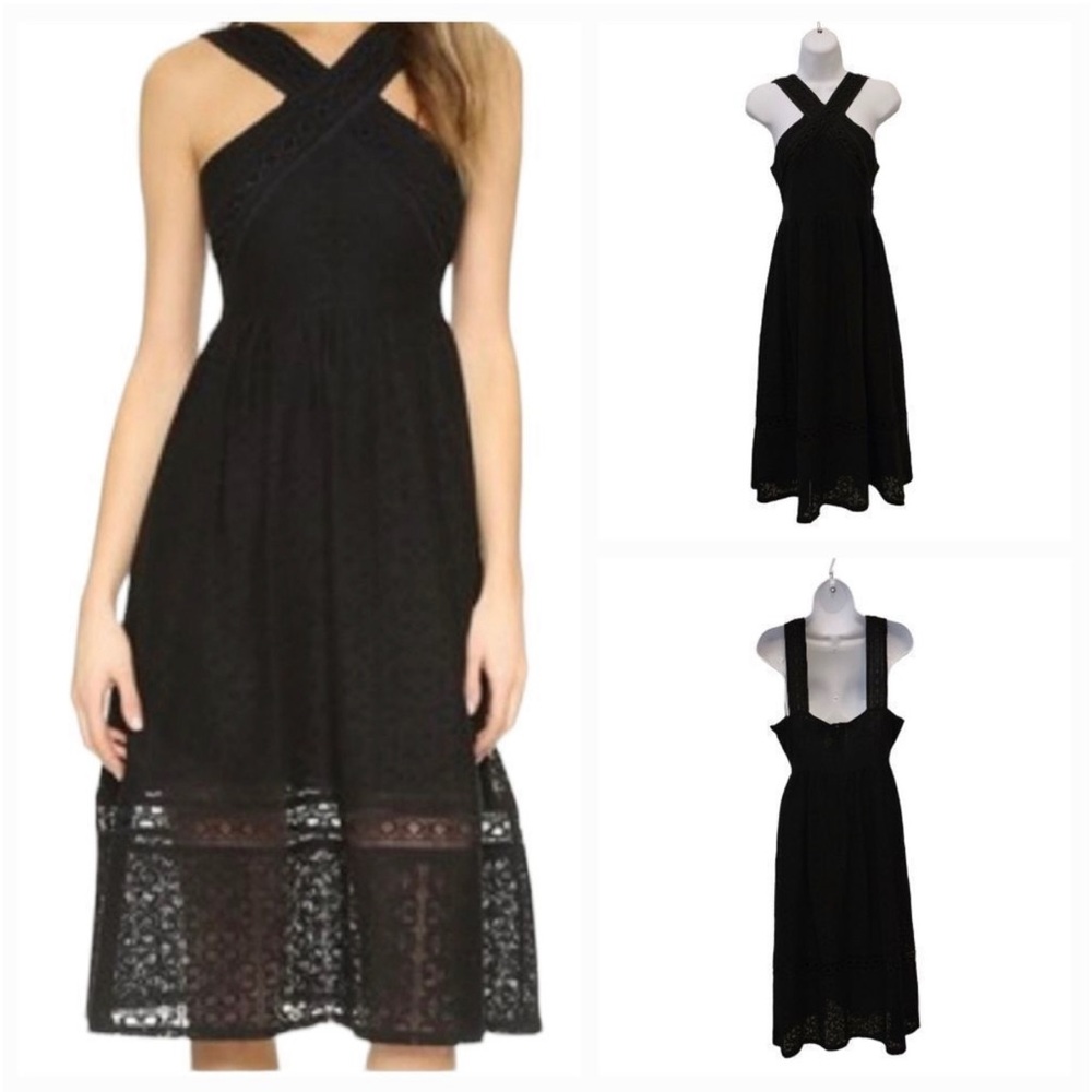 J.O.A Los Angeles dress with “crisscross” front bodice, black , lined, size M